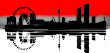 Цифровое искусство под названием "Skyline Munich" - Keep Magic, Подлинное произведение искусства, Цифровая живопись
