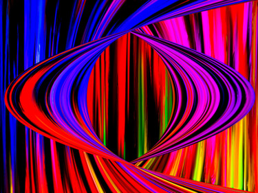 Digital Arts titled "Bending Light" by Keep Magic, Original Artwork, Digital Painting Mounted on Wood Stretcher frame