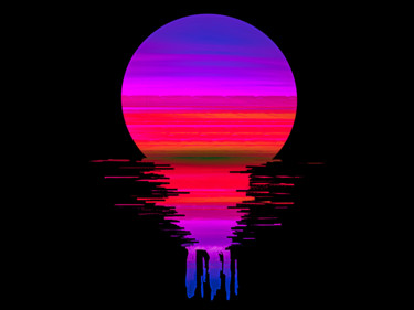 Цифровое искусство под названием ""Fluid Sunset"" - Keep Magic, Подлинное произведение искусства, Цифровая живопись Установл…