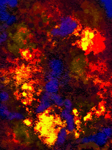 Arte digital titulada ""Cosmic Explosion"" por Keep Magic, Obra de arte original, Trabajo Digital 2D Montado en Bastidor de…