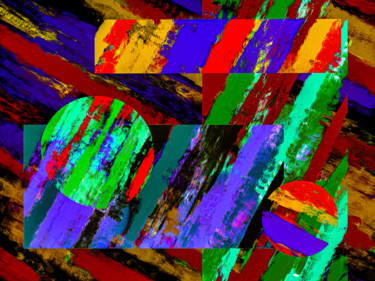 Digitale Kunst mit dem Titel ""Competing Colours"" von Keep Magic, Original-Kunstwerk, Digitale Malerei Auf Keilrahmen aus H…
