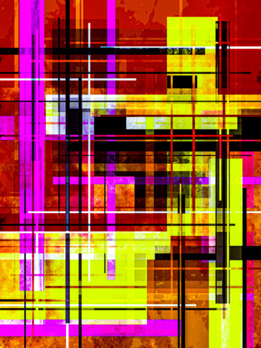 Digitale Kunst mit dem Titel ""Farben in Formen"" von Keep Magic, Original-Kunstwerk, Digitale Malerei Auf Keilrahmen aus Ho…