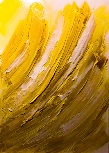Schilderij getiteld "Sturm in Gelb" door Keep Magic, Origineel Kunstwerk, Olie Gemonteerd op artwork_cat.