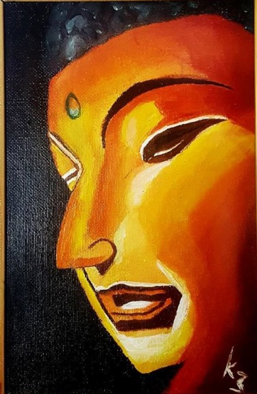 Painting titled "The Great Buddha" by K3, Original Artwork, Acrylic