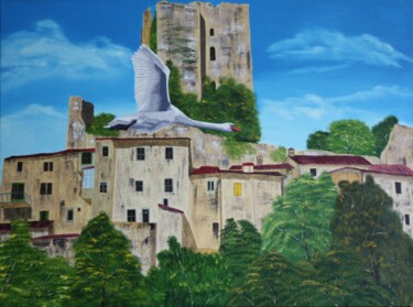 Pintura titulada "Rocca di Pierle" por Kees Oosting, Obra de arte original, Oleo