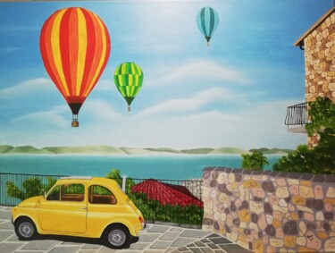 Schilderij getiteld "Cinquecento" door Kees Oosting, Origineel Kunstwerk, Olie