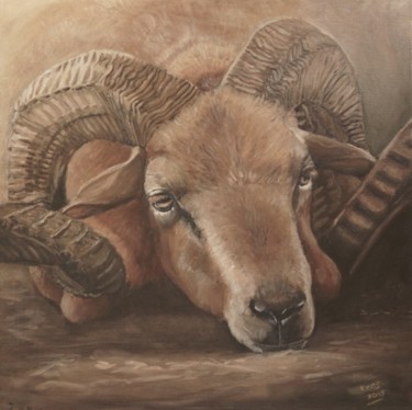 Painting titled "Ram" by Kees Van Baest, Original Artwork