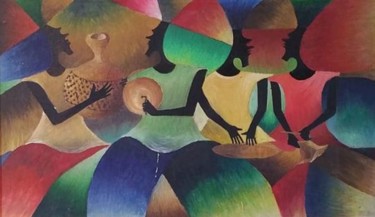 Painting titled "Cultural Entertaine…" by Kehinde Aderinto, Original Artwork, Oil