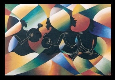 Peinture intitulée "Entertainers 2" par Kehinde Aderinto, Œuvre d'art originale, Huile