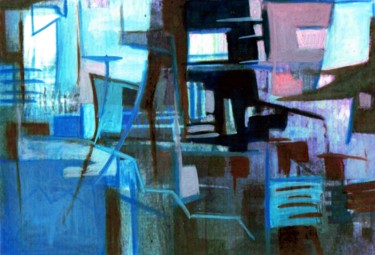Peinture intitulée "construction" par Keip, Œuvre d'art originale, Aquarelle