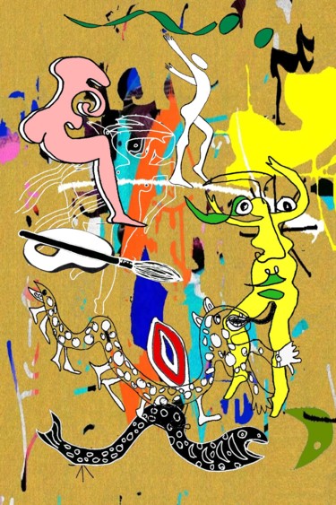 Dessin intitulée "travaux-papier" par Keip, Œuvre d'art originale