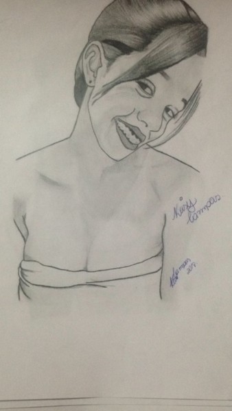 Drawing titled "Autorretrato Keisy" by Keisy, Original Artwork, Graphite