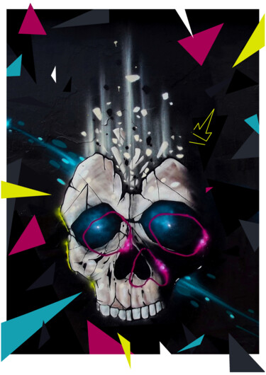 Digitale Kunst mit dem Titel "Skull" von Kejo, Original-Kunstwerk, Acryl