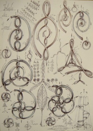 Disegno intitolato "10-frunza-epitaxiil…" da Gabriel Kelemen, Opera d'arte originale