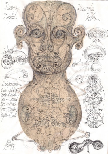 Disegno intitolato "20-human-embrion-co…" da Gabriel Kelemen, Opera d'arte originale