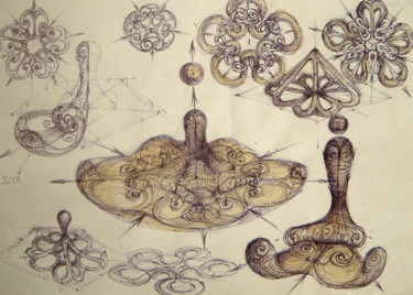 Zeichnungen mit dem Titel "34-unda-stationara-…" von Gabriel Kelemen, Original-Kunstwerk
