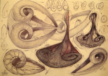Zeichnungen mit dem Titel "43-unda-stationara-…" von Gabriel Kelemen, Original-Kunstwerk