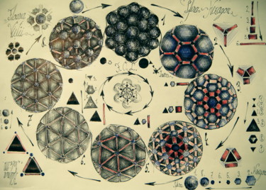 Disegno intitolato "79-algoritm-natural…" da Gabriel Kelemen, Opera d'arte originale