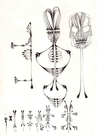 Dessin intitulée "83-algoritm-computa…" par Gabriel Kelemen, Œuvre d'art originale