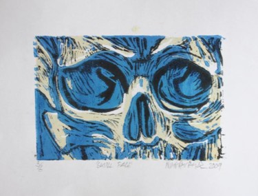 Printmaking titled "Skull Face" by Nick Kelleher, Original Artwork