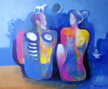 Painting titled "Dialogue with the m…" by Martin Kellenberger, Original Artwork, Acrylic