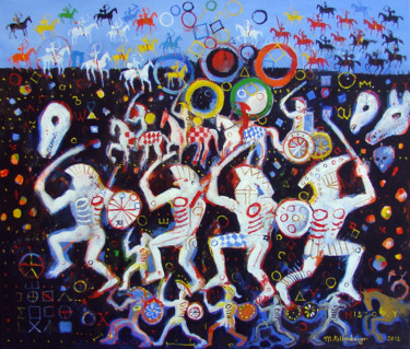 Pittura intitolato "Olympic dance" da Martin Kellenberger, Opera d'arte originale, Acrilico