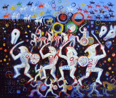 Painting titled "Olympic dance" by Martin Kellenberger, Original Artwork, Acrylic