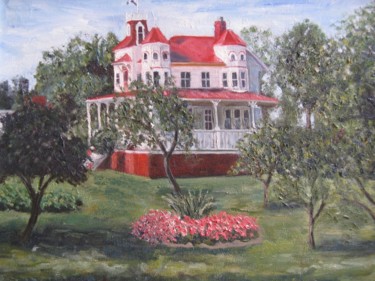 Peinture intitulée "Maison ancestrale" par Kellerstein, Œuvre d'art originale, Huile