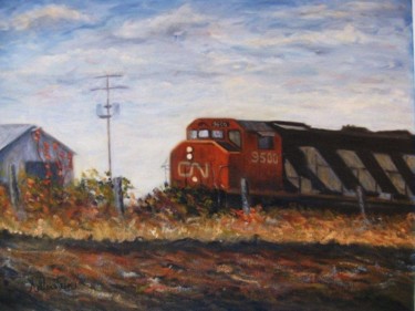 Peinture intitulée "La station" par Kellerstein, Œuvre d'art originale, Huile