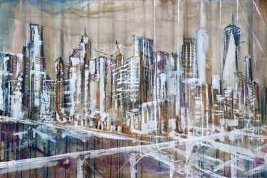 Картина под названием "The Bridge 2" - Kelly Allison, Подлинное произведение искусства, Акрил Установлен на Деревянная рама…