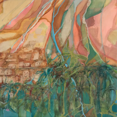 Картина под названием "The Oasis" - Kelly Allison, Подлинное произведение искусства, Акрил Установлен на Деревянная рама для…