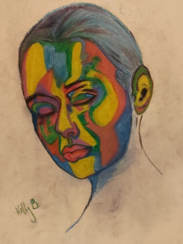 Painting titled "Pastel Multicolor 2" by Kelly Brun, Original Artwork, Pastel
