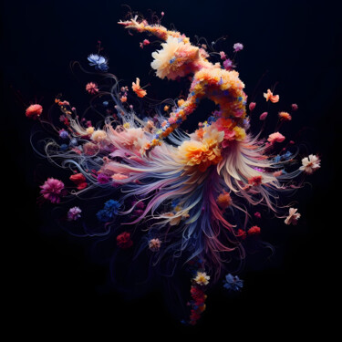 Arts numériques intitulée "Rhythmic Blossoms" par Kelly Johanna Martínez Peña, Œuvre d'art originale, Image générée par l'IA