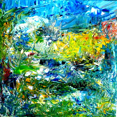 Peinture intitulée "Relaxing landscape" par Kelly Mathieu, Œuvre d'art originale, Acrylique