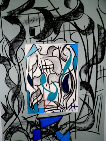 Drawing titled "Apollon" by Kelly Mathieu, Original Artwork, Charcoal