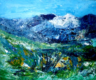 Painting titled "Mountain vegetation…" by Kelly Mathieu, Original Artwork, Acrylic