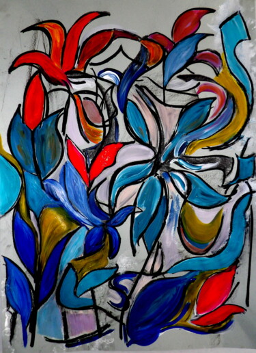 Dessin intitulée "Fleurance.3" par Kelly Mathieu, Œuvre d'art originale, Acrylique