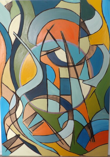 Dessin intitulée "Abstract painting.A" par Kelly Mathieu, Œuvre d'art originale, Acrylique