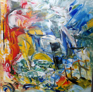 Schilderij getiteld "abstract landscape" door Kelly Mathieu, Origineel Kunstwerk, Acryl