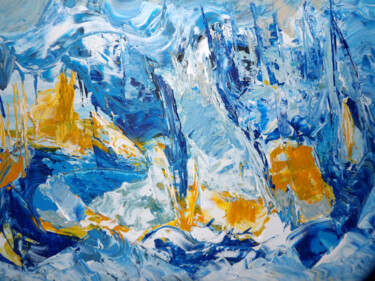 Malerei mit dem Titel "Symphonie aquatique" von Kelly Mathieu, Original-Kunstwerk, Acryl