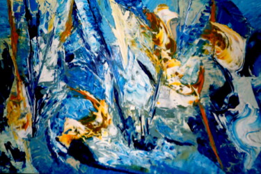 Painting titled "bleu" by Kelly Mathieu, Original Artwork, Acrylic