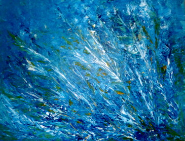 Painting titled "Bleu2" by Kelly Mathieu, Original Artwork, Acrylic