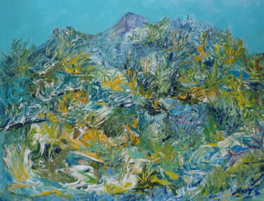 Pittura intitolato "Paysage naturel" da Kelly Mathieu, Opera d'arte originale, Acrilico