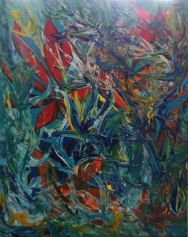 Painting titled "Fleurs insoumises" by Kelly Mathieu, Original Artwork, Acrylic
