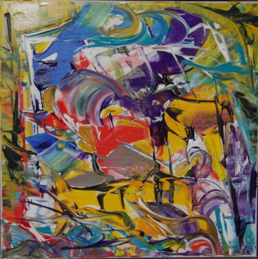 Peinture intitulée "Abstract painting.1B" par Kelly Mathieu, Œuvre d'art originale, Acrylique