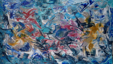 Painting titled "Abstract painting.1R" by Kelly Mathieu, Original Artwork, Acrylic