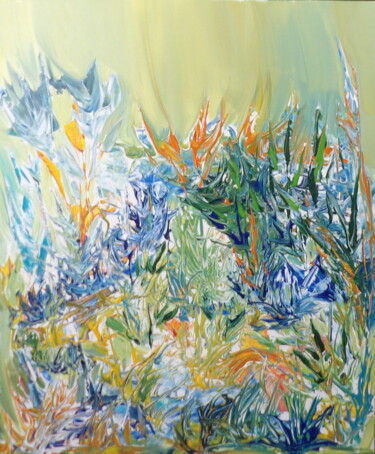 Malerei mit dem Titel "Fleurs d'été" von Kelly Mathieu, Original-Kunstwerk, Acryl