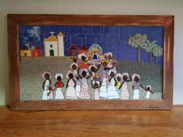 Escultura intitulada "Festa De Iemanjá" por Kelly Melgar, Obras de arte originais, Mosaico