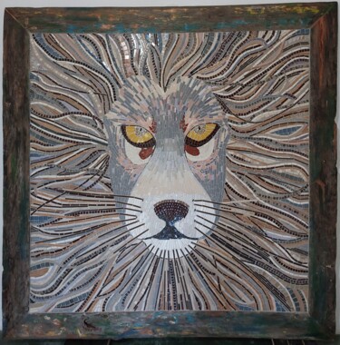 Escultura titulada "Leão" por Kelly Melgar, Obra de arte original, Mosaico
