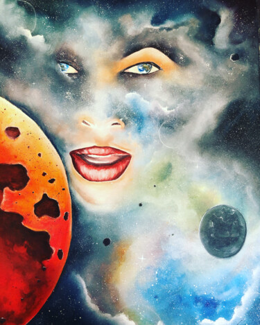 Картина под названием "UNIVERS" - Kelly Wayne, Подлинное произведение искусства, Акрил